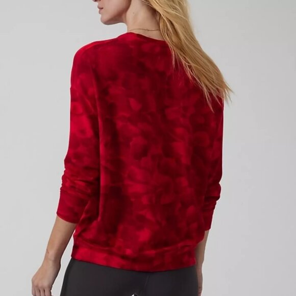 Athleta Balance Pullover Sweatshirt in Floral Red Chakra - Oversized - Size XXS - Picture 2 of 12